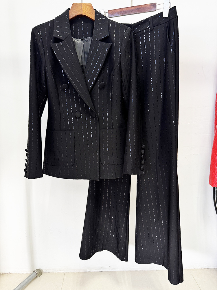 Office High Tech - Traje Formal Negro de Diseñador de