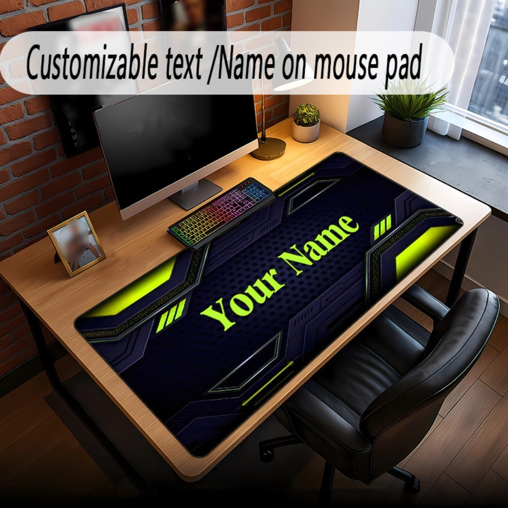 Tech Office Names - Alfombrilla de ratón personalizable Trendy Neon